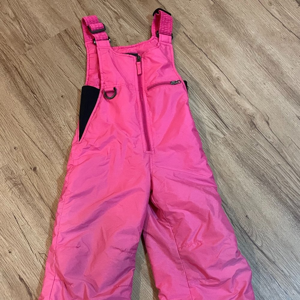 Rawik Kids Youth Snowbib Size 5 PINK Adjustable Water Resistant Zip  SNOW BIBS